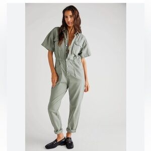 We The Free Marci Jumpsuit in Washed Army Size S